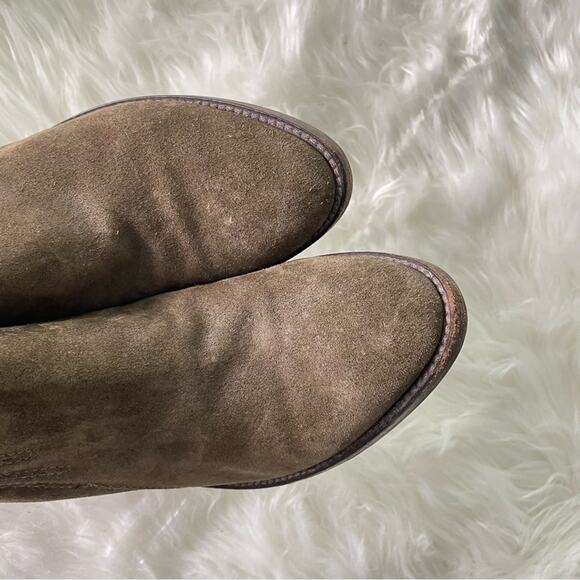 Aquatalia | Womens Loren Waterproof Block Heel Bootie Boots Olive Green Suede 10 - Picture 4 of 10